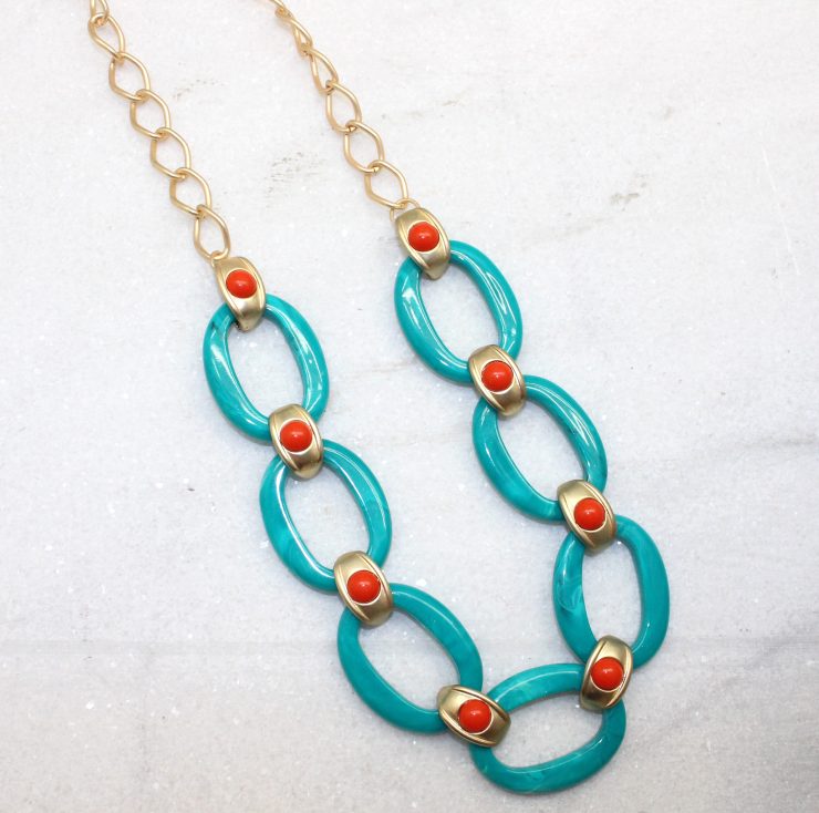 A photo of the Turquoise Link Necklace product