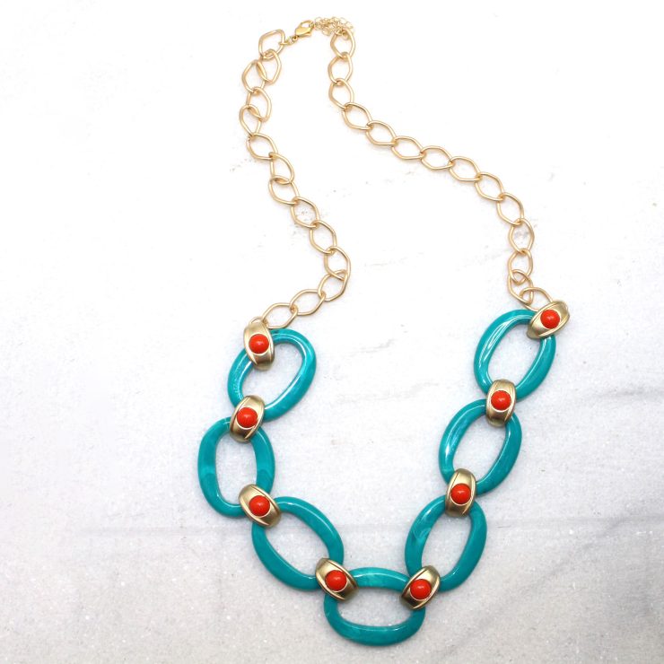 A photo of the Turquoise Link Necklace product