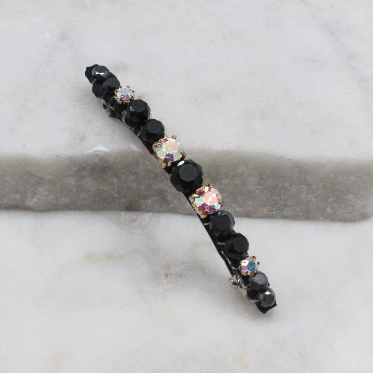 A photo of the Beaded Hair Barrette In Black product