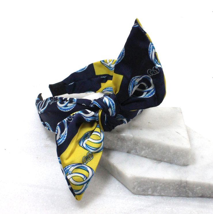 A photo of the Big Bow Headband in Blue product