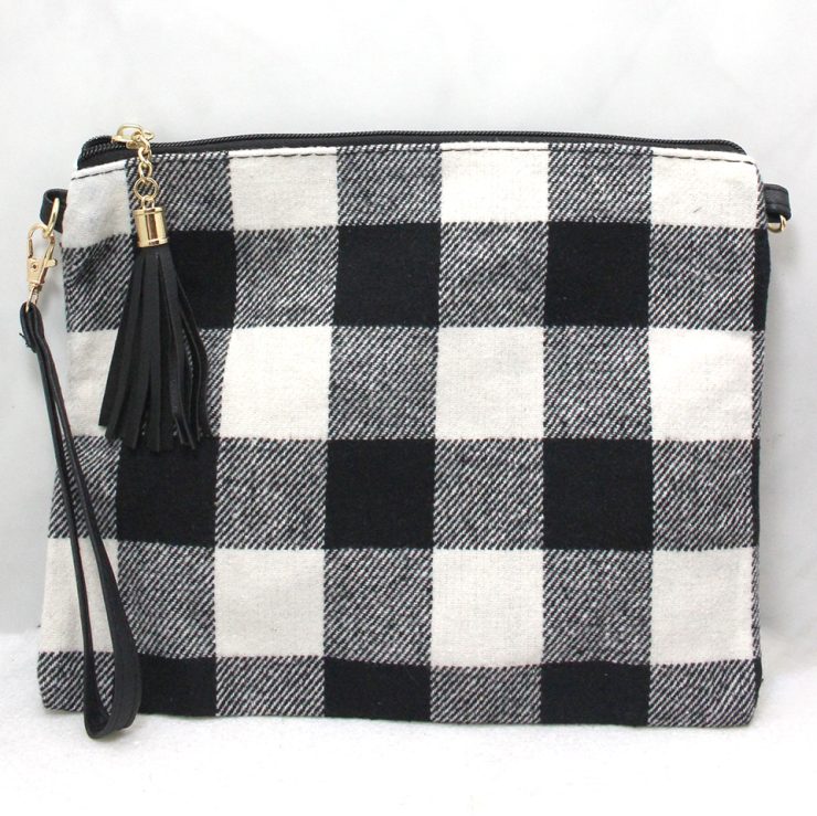 A photo of the Buffalo Check Cross Body in Black and White product