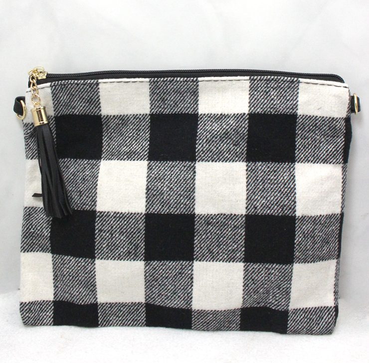 A photo of the Buffalo Check Cross Body in Black and White product