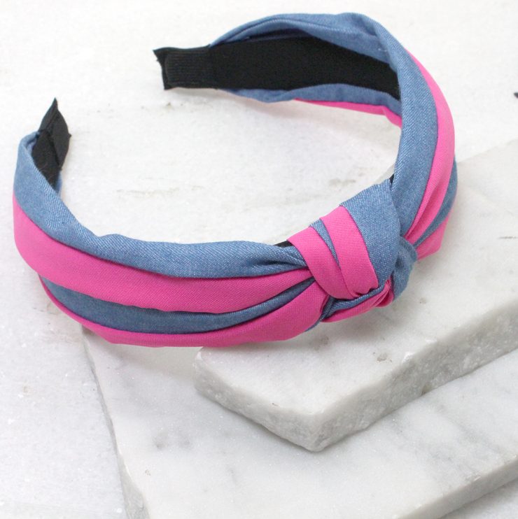 A photo of the Blue Jean Girl Headband in Pink product
