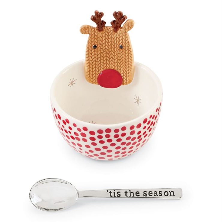 A photo of the Santa Dip Bowl With Spoon product