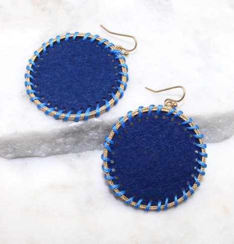 A photo of the Circling Around Earrings In Blue product
