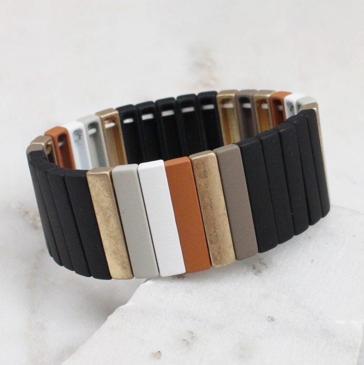 A photo of the Rectangle Pieces Color Block Bracelet product