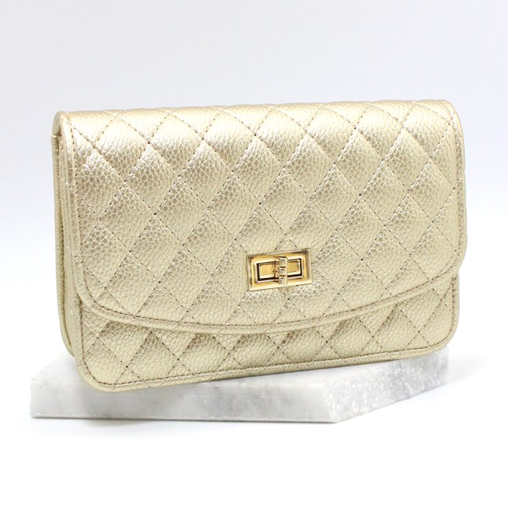 A photo of the Gold Quilted Cross Body product