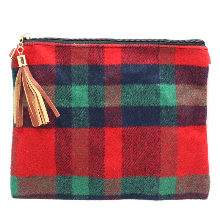 A photo of the Holiday Plaid Cross Body Purse product