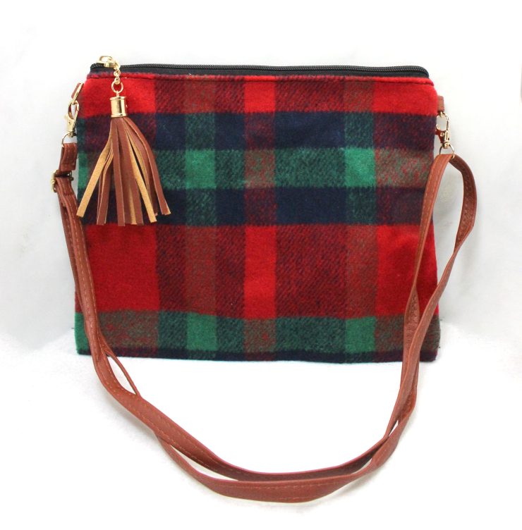 A photo of the Holiday Plaid Cross Body Purse product