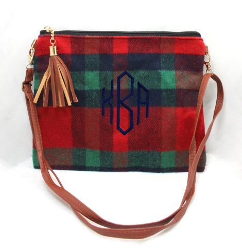 A photo of the Holiday Plaid Cross Body Purse product