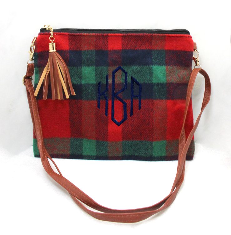 A photo of the Holiday Plaid Cross Body Purse product