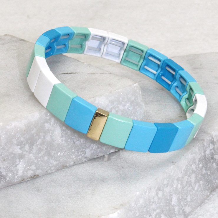 A photo of the In the Blue Color Block Bracelet product