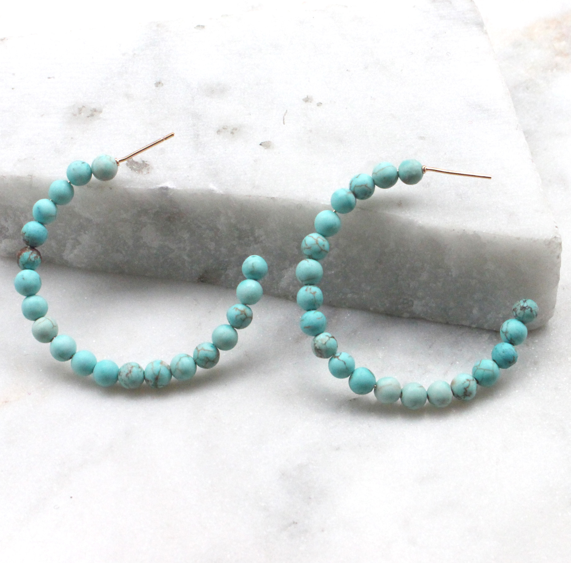 Matte Beaded Hoop Earring main image 0