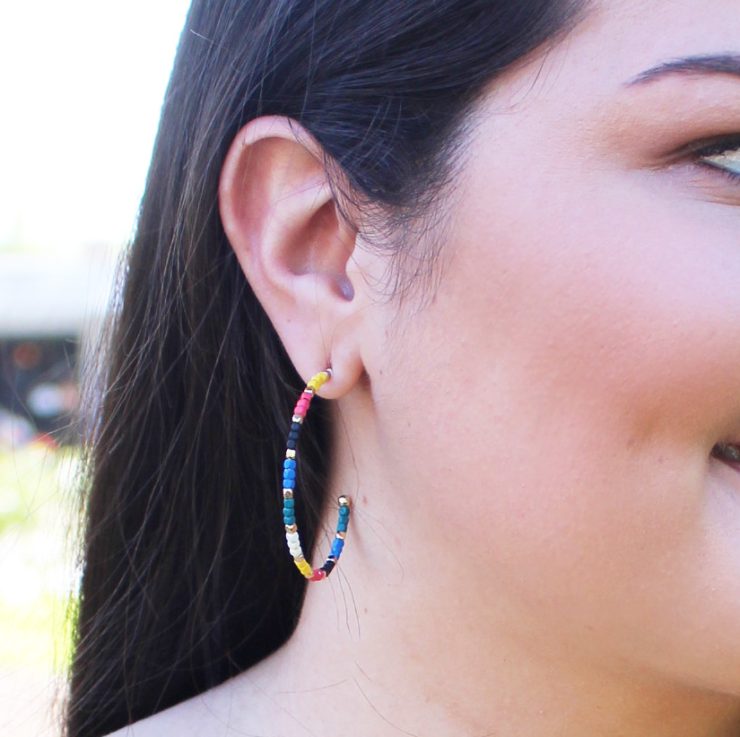 A photo of the Mini Color Blocking Earrings product