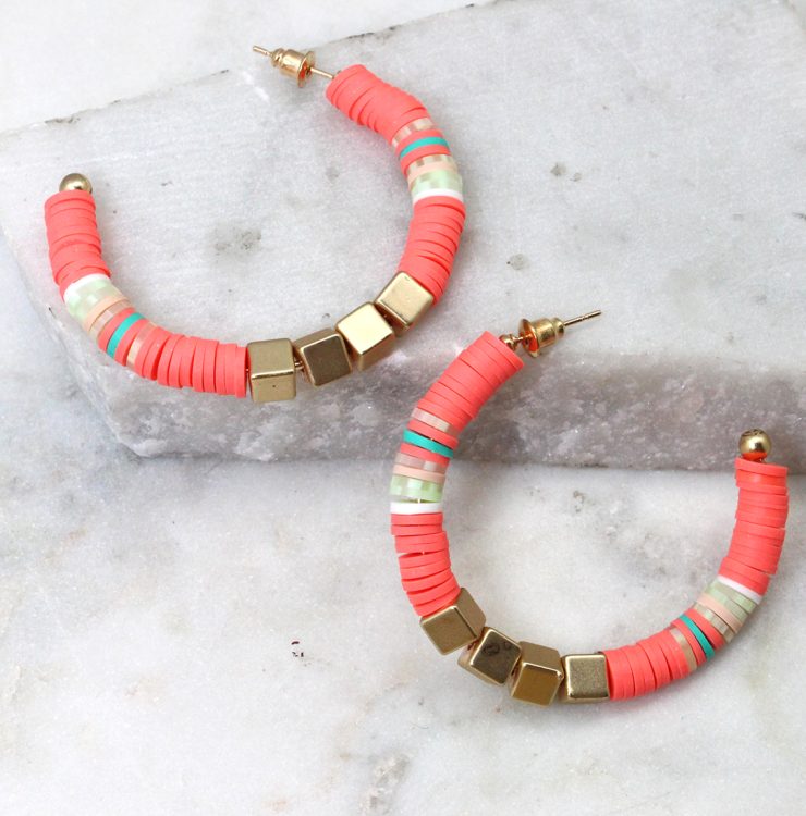 A photo of the Peach Cobbler Hoop Earrings product