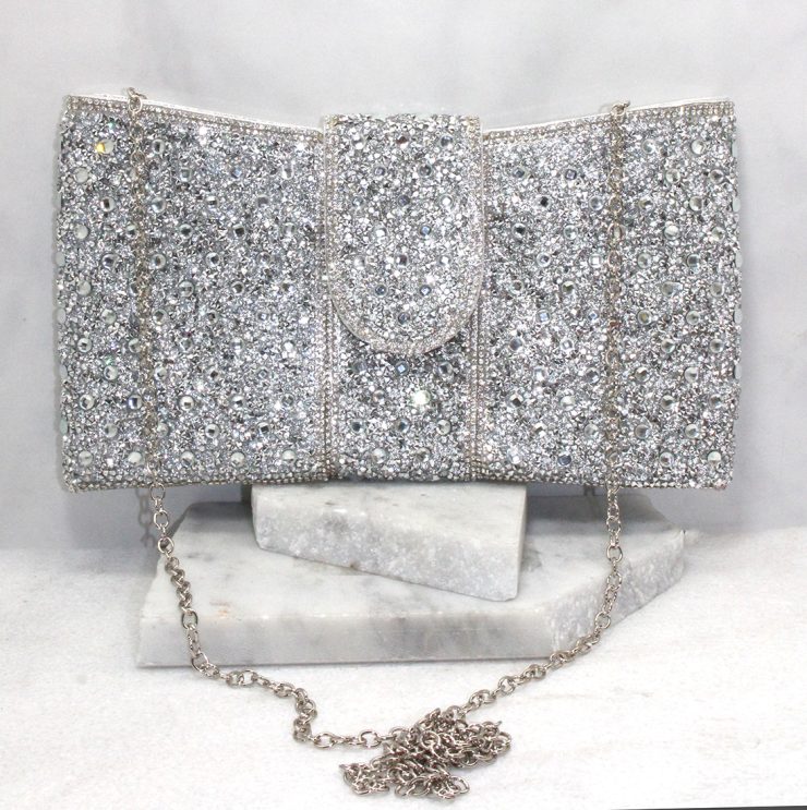A photo of the Portia Clutch in Silver product