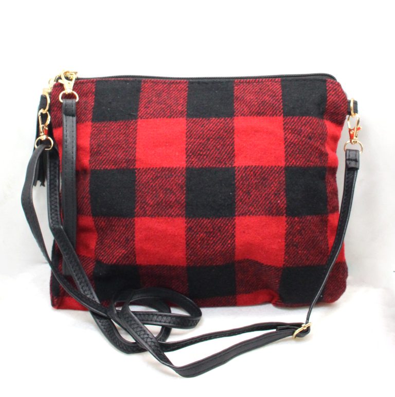red buffalo check purse