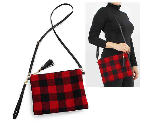 buffalo plaid crossbody bag