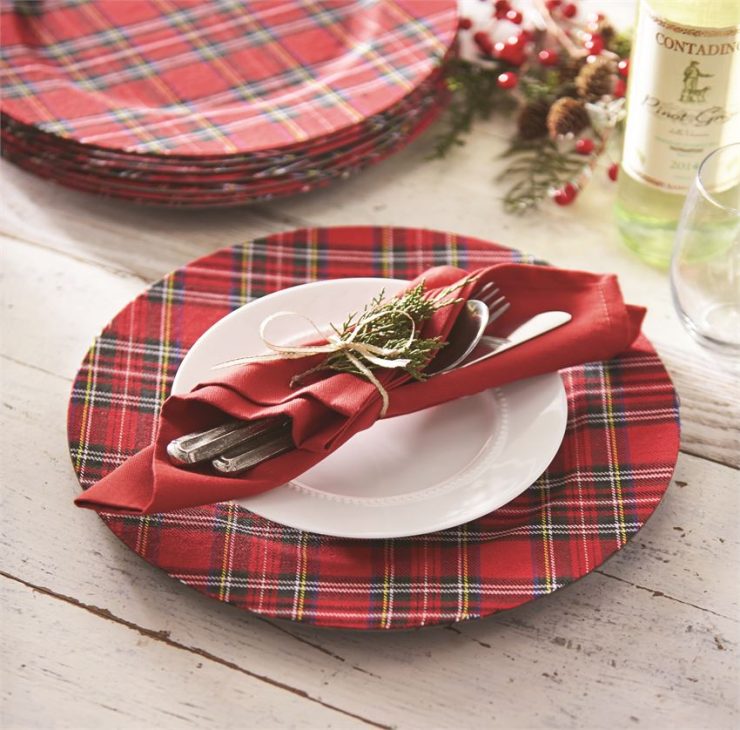 A photo of the Red Tartan Charger Plate product