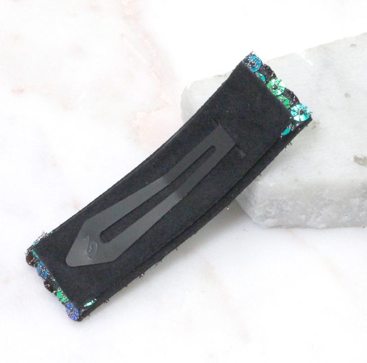 A photo of the Sequin Barrette in Blue and Green product