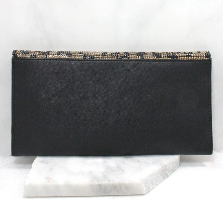 A photo of the Shimmer Rhinestone Clutch in Cheetah product