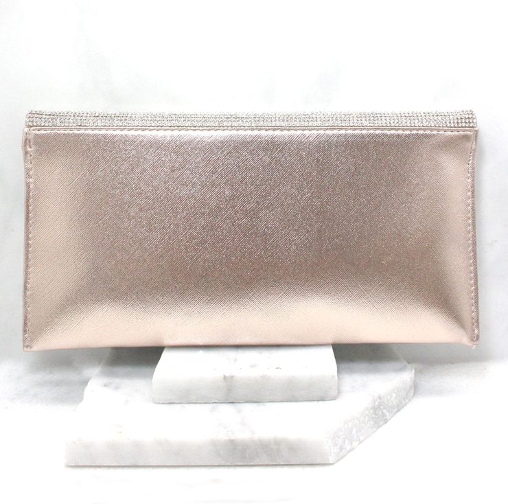 A photo of the Shimmer Rhinestone Clutch in Rose Gold product