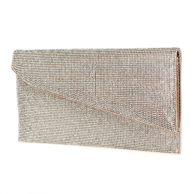 Shimmer Rhinestone Clutch in Rose Gold - Best of Everything | Online ...