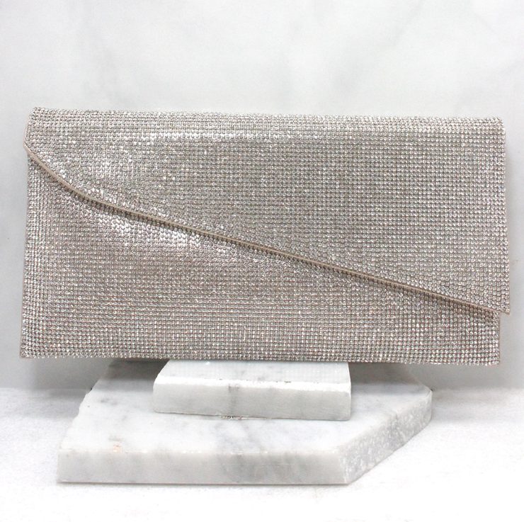 A photo of the Shimmer Rhinestone Clutch in Rose Gold product