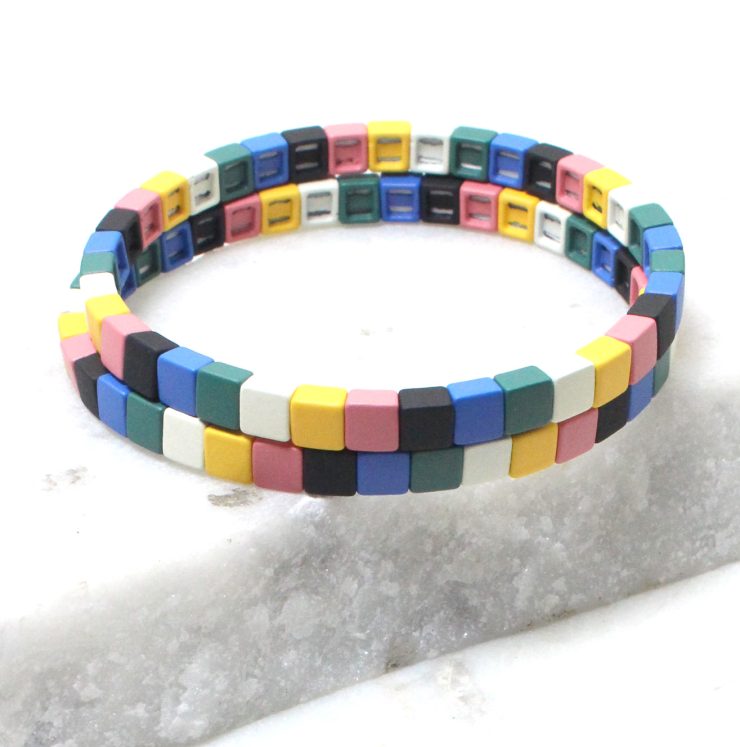 A photo of the The Basics Color Block Bracelet Set product