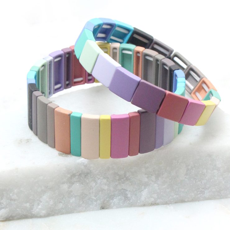 A photo of the The Bold Squares Color Block Bracelet product