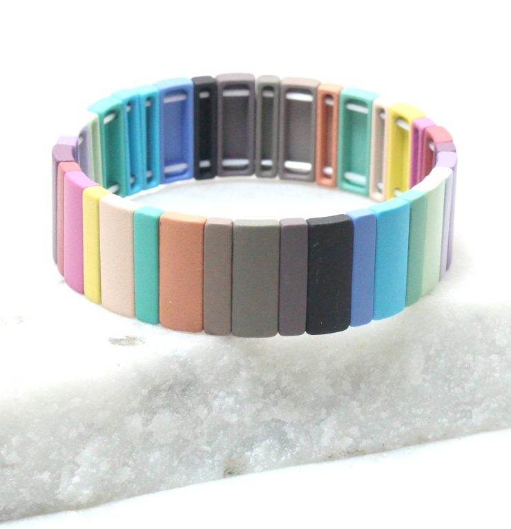 A photo of the The Bold Squares Color Block Bracelet product