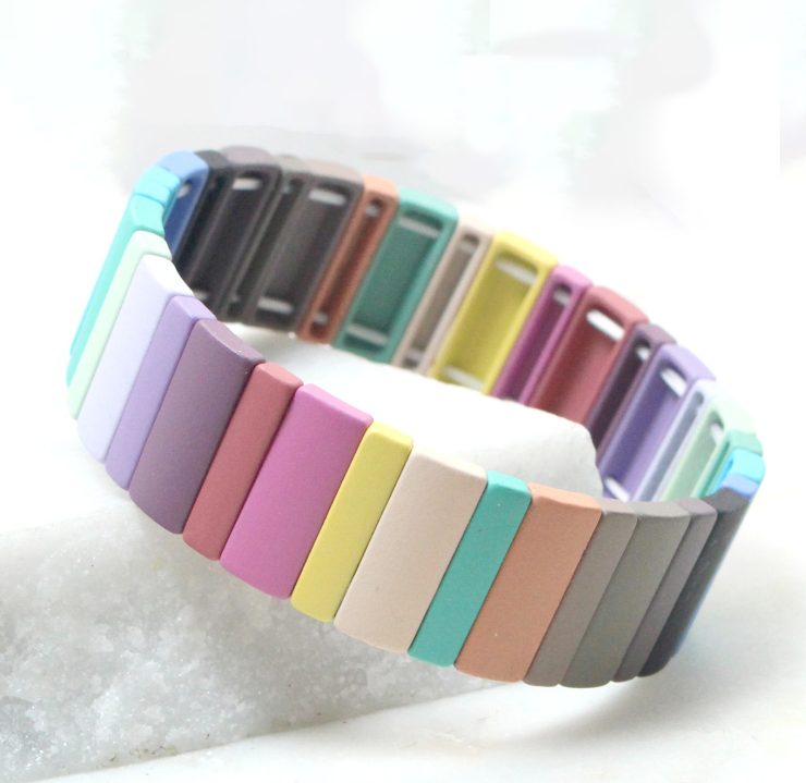 A photo of the The Bold Squares Color Block Bracelet product