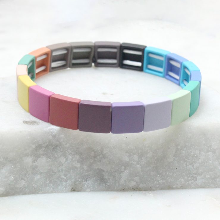 A photo of the The Bold Squares Color Block Bracelet product