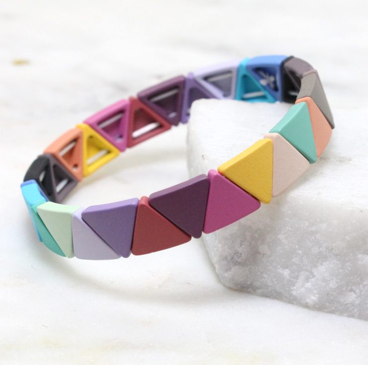 A photo of the The Bold Triangle Color Block Bracelet product