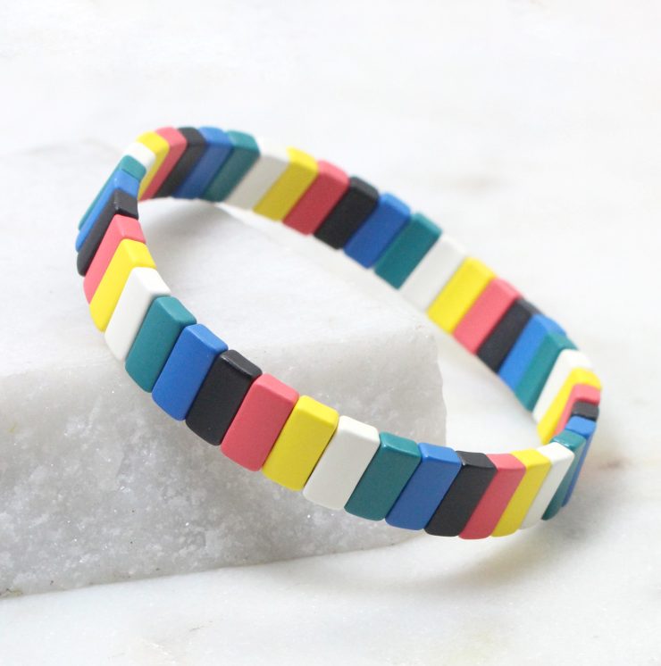 A photo of the The Brights Rectangle Color Block Bracelet product