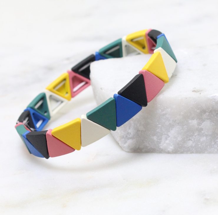 A photo of the The Brights Triangle Color Block Bracelet product