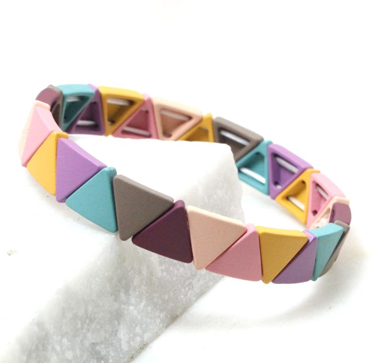 A photo of the The Pastels Triangle Color Block Bracelet product