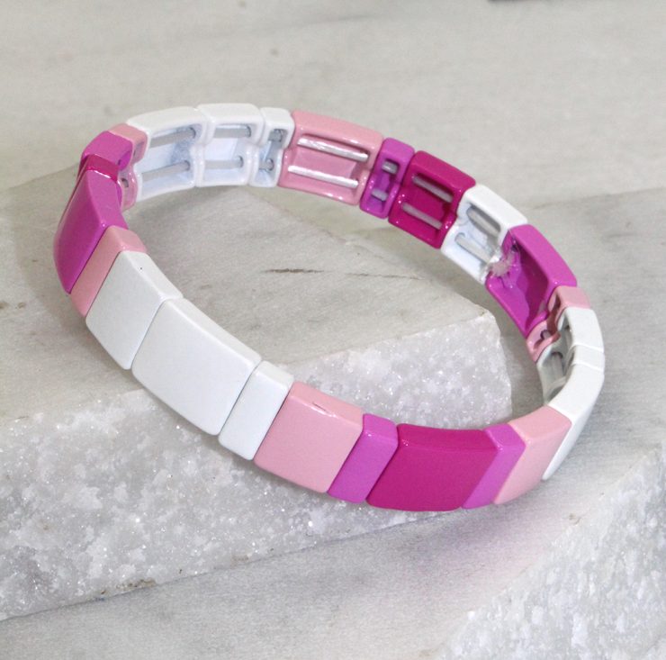 A photo of the Strawberry Candy Color Block Bracelet product