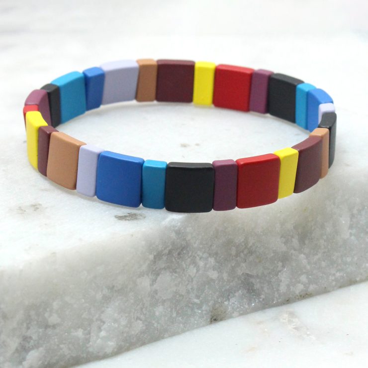 A photo of the The Shadow Rectangle Color Block Bracelet product
