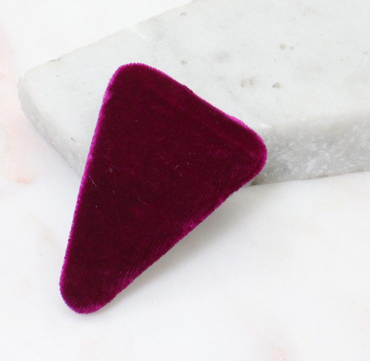 A photo of the Velvet Triangle Barrette in Pink product