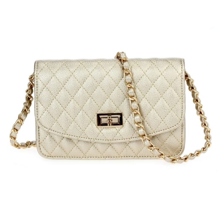 A photo of the Gold Quilted Cross Body product