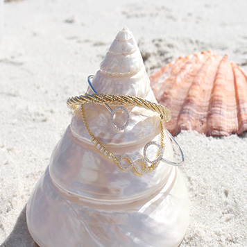 Photo of bracelet on a shell