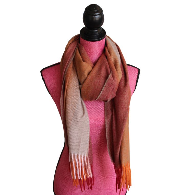 A photo of the Autumn Ombré Scarf In Red product