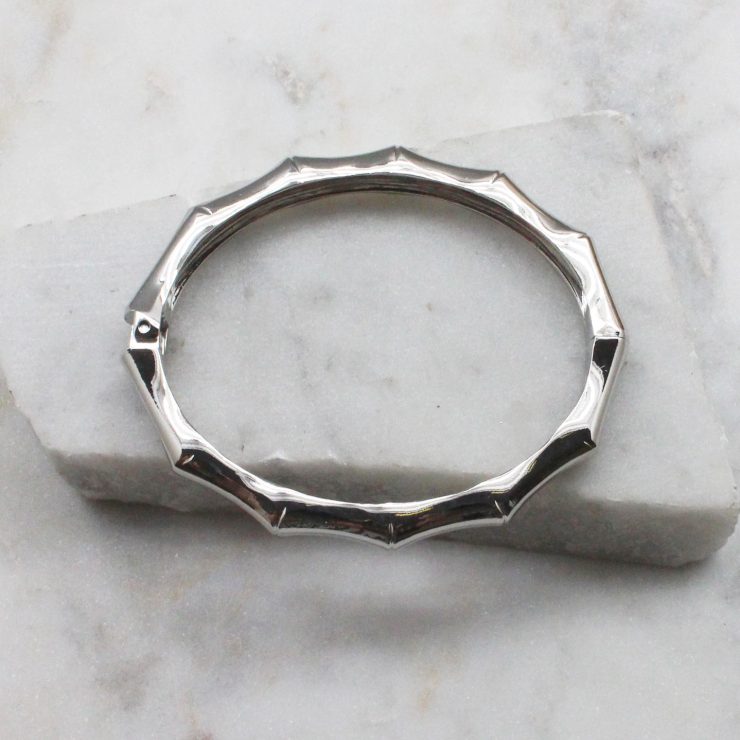 A photo of the Bamboo Bracelet In Silver product