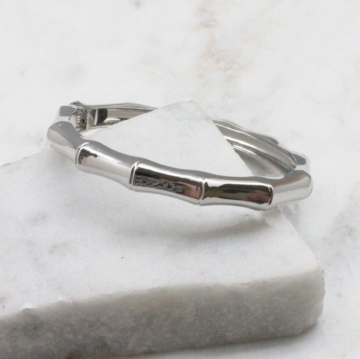A photo of the Bamboo Bracelet In Silver product