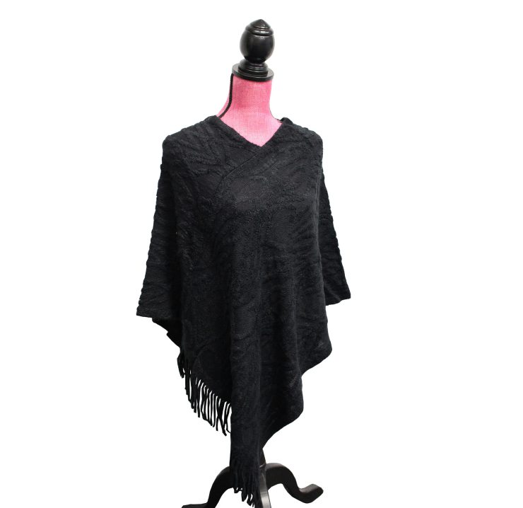 A photo of the Textured Poncho in Black product