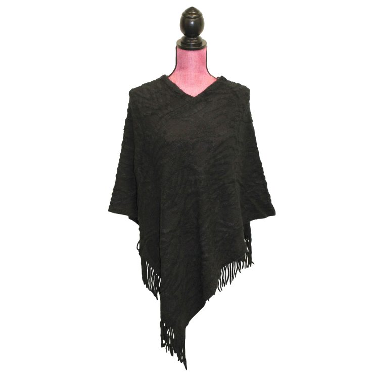 A photo of the Textured Poncho in Black product