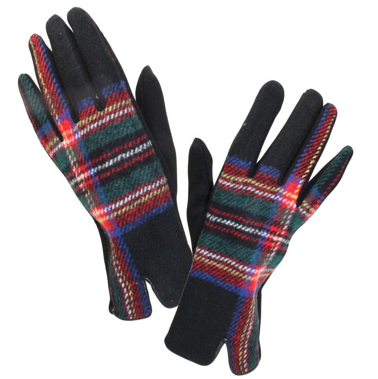 A photo of the Black and Red Tartan Gloves product