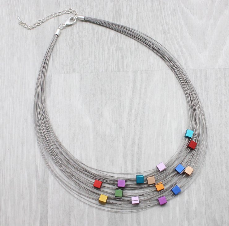 A photo of the Colorful Squares Necklace product