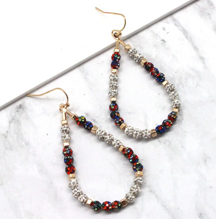 A photo of the Fireball Teardrop Hoops in Multi Color product
